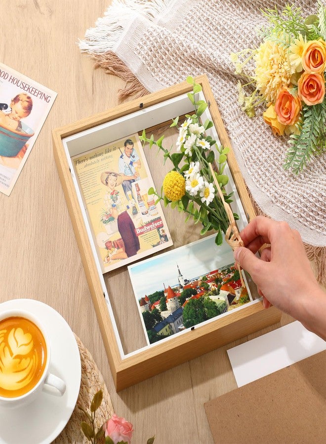 Anglechic 4 Pack 8x10 Shadow Box Frame Display Cases Wood Deep Shadow Box with Soft Felt Back Picture Frames for Photos, Dried Flowers, Memorabilia, Handicrafts, Keepsake - Image 3